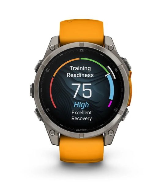Умные часы Garmin Fenix 8, 47 мм, AMOLED, Sapphire bare Titanium, graphite with titanium band plus graphite silicone band